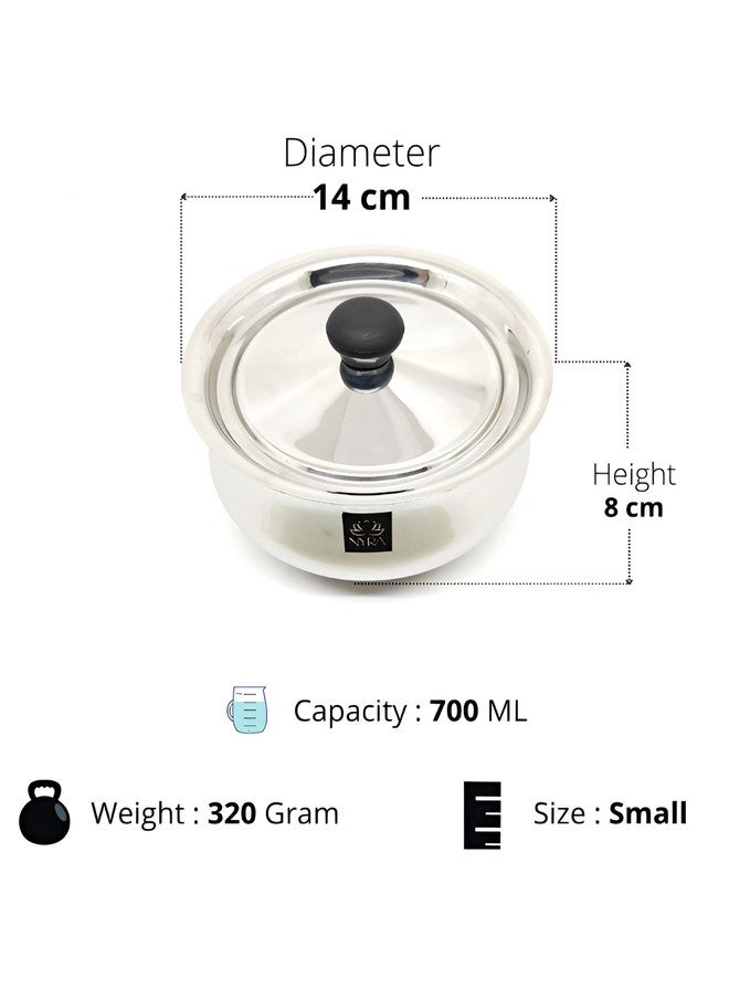 Nyra Kitchenware Silver-Toned Dishwasher Safe Stainless Steel Cooking Handi With Lid - Image 2